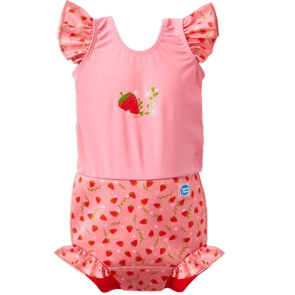 Splash About Baby Girls Happy Costume One Piece Swimsuit, Strawberry Field, 3-6 Months UK