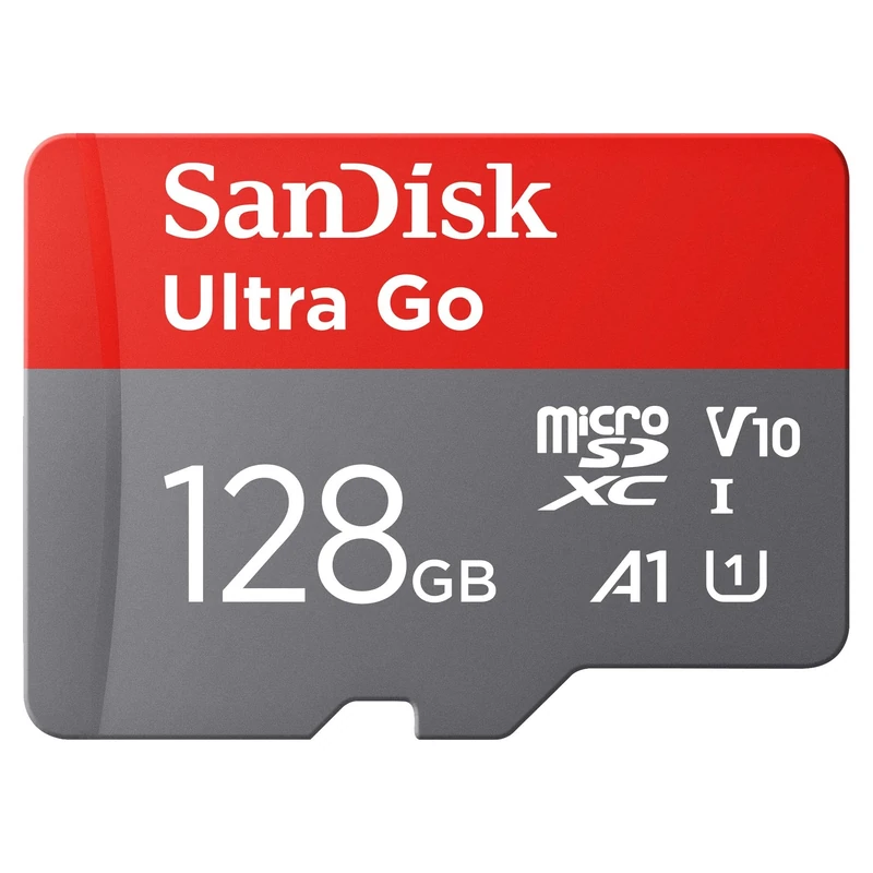 SanDisk Ultra Go micro SDXC card + SD adapter 128GB (For Android Smartphones and Tablets, Memory card up to 150 MB/s, Full HD Video, V10, A1 Faster App Performance, UHS-I, Class 10, U1) For Amazon