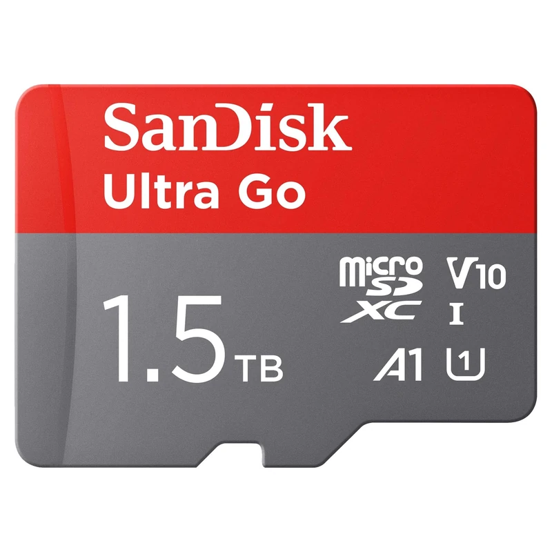 SanDisk Ultra Go micro SDXC card + SD adapter 1.5TB (For Android Smartphones and Tablets, Memory card up to 150 MB/s, Full HD Video, V10, A1 Faster App Performance, UHS-I, Class 10, U1) For Amazon