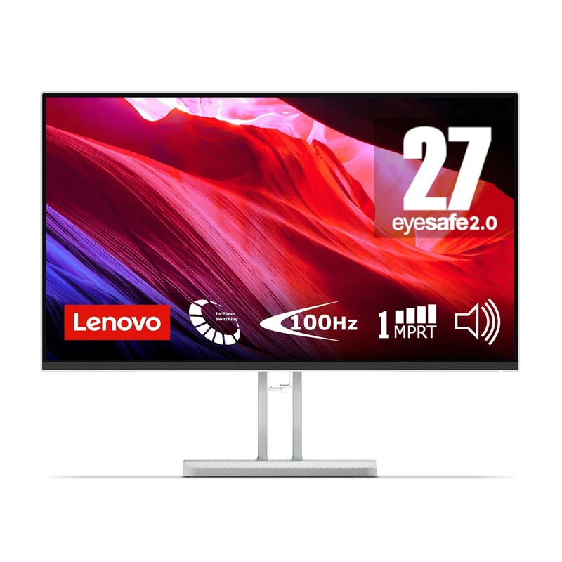 Lenovo L27i-4A Monitor 27" | FHD (1920x1080), IPS, 1ms, 100Hz, Low Blue Light, Ultra Thin Bezels, Adjustable, HDMI and VGA