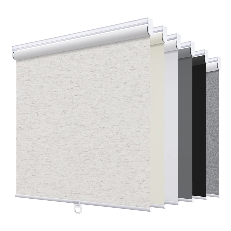 Sunoff Blackout Roller Shades Blinds Cordless for Windows Pull Down Room Darkening Door Blinds with Thermal Insulated Easy to Install for Living Room,Bedroom,Home,Office Linen Beige 35" W x 72" H
