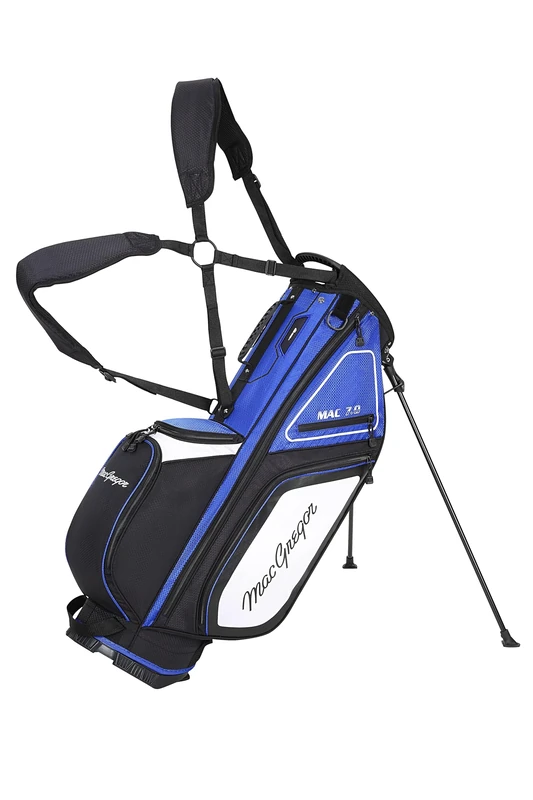 Principal 9.5" Lightweight Golf Stand Bag With 2 Full Length Dividers, 7 Pockets And Padded Dual Strap, Black/Blue