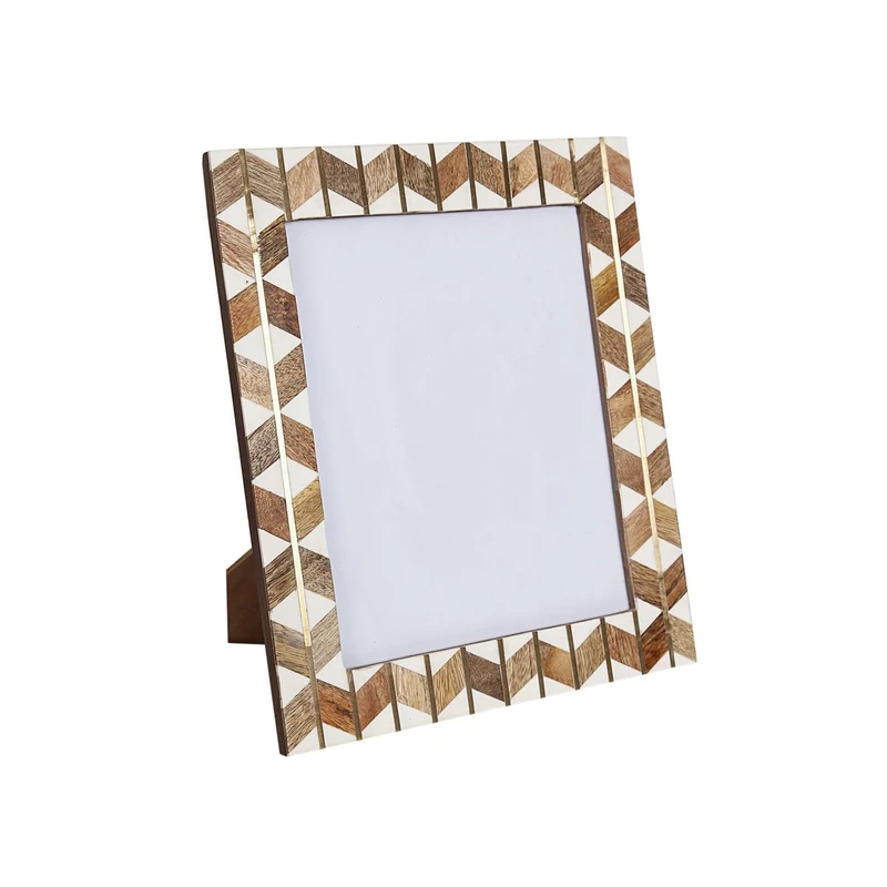 Romimex Photo Frame Brown Beige Wood Resin 20 x 25 x 1 cm