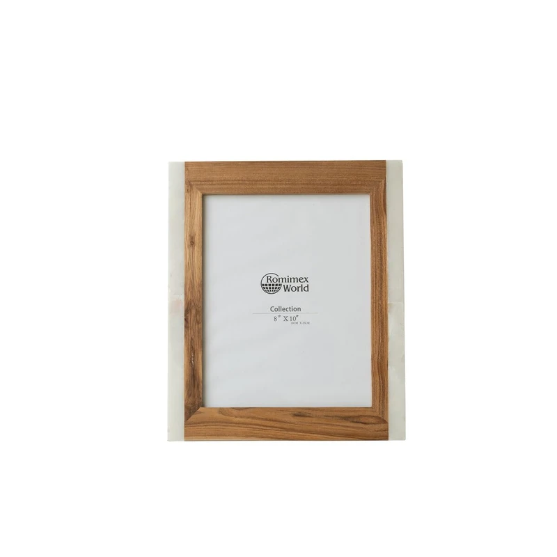Romimex Photo Frame Brown Wood Marble 27 x 32 x 2 cm