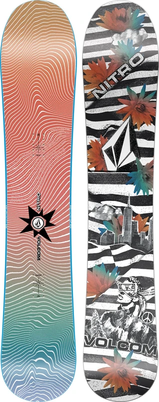 Nitro Snowboards Men's ALTERNATOR X Volcom BRD'25, All-Mountain Board, Directional, True Camber, All-Terrain, Mid-Wide to Wide, Depending on Length, Volcom Graphic
