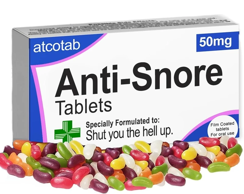 Anti Snore Snoring Funny Joke Pill Box Jelly Beans, Xmas, Secret Santa, Rude Gift, Gifts for Men, Gifts for Women, Funny Birthday Gifts, Husband Gifts,Wife, Grandad, Dad (Fruity Jelly Beans)