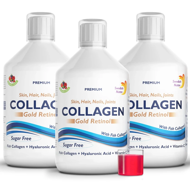 Swedish Nutra Retinol Collagen - 3 x 500ml, 60-Day Supply, 12500mg