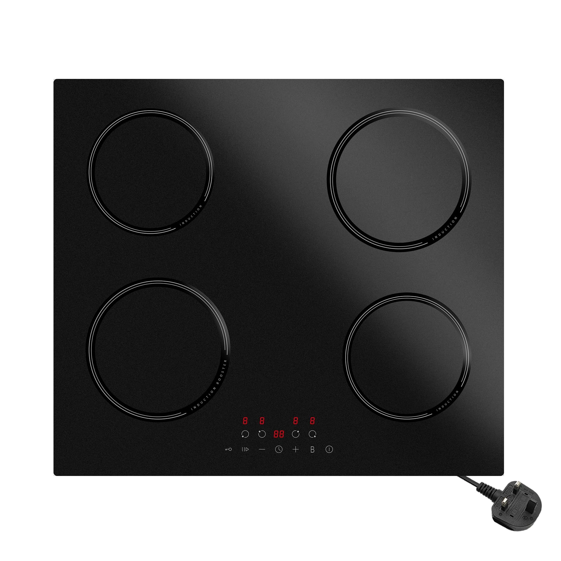 STARCHARTS Built-in Electric Induction Hob with Italian ILVA, Matte Black Glass,Plug and Play,Plug in