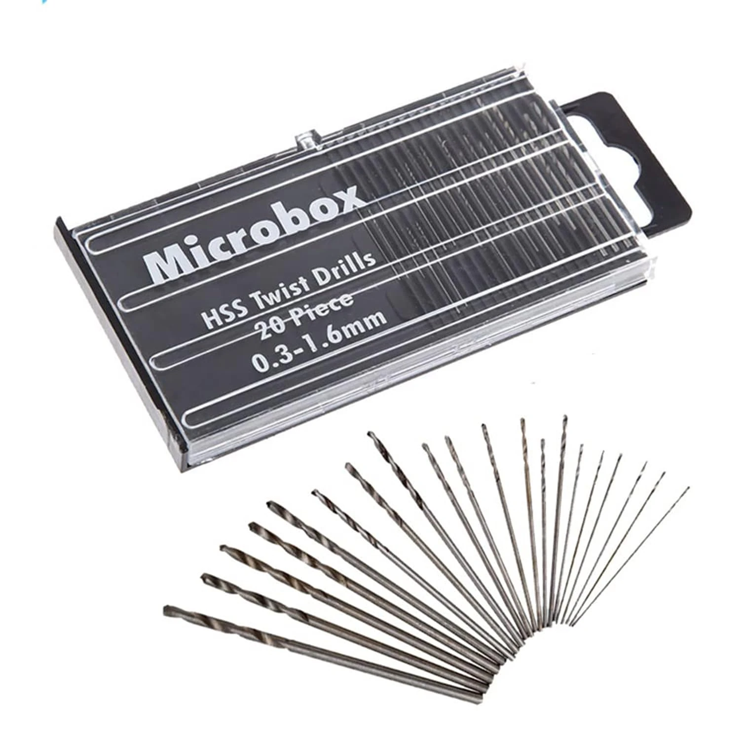 Gasea 20pcs HSS Mini Micro Drill Bit Set 0.3-1.6mm Shank Precision Twist Drill Bits Drill DIY Kit Rotary Hand Tools