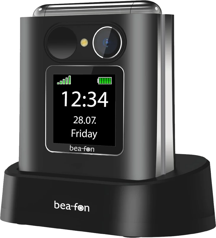 Beafon, Silverline, Fold10, Folding Mobile Phone, SOS Emergency Call Button, XL Colour Interior Display 2.2 Inches (5.58 cm), XL Colour Outer Display 1.44 Inches (3.65 cm), Photo Conatak Display,