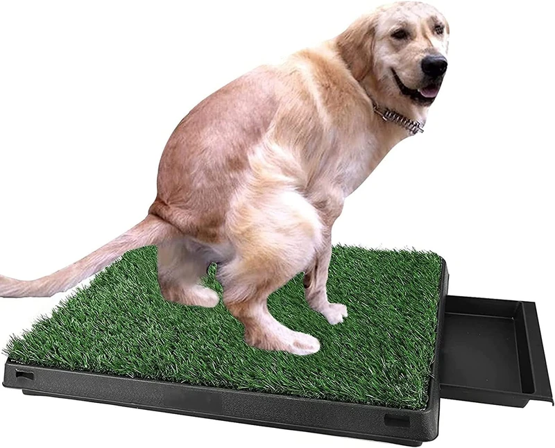Dog Toilet with Artificial Grass Puppy Toilet Training Mat Dog Toilet with Grass Indoor Dog Potty Pad for Small Medium Dogs