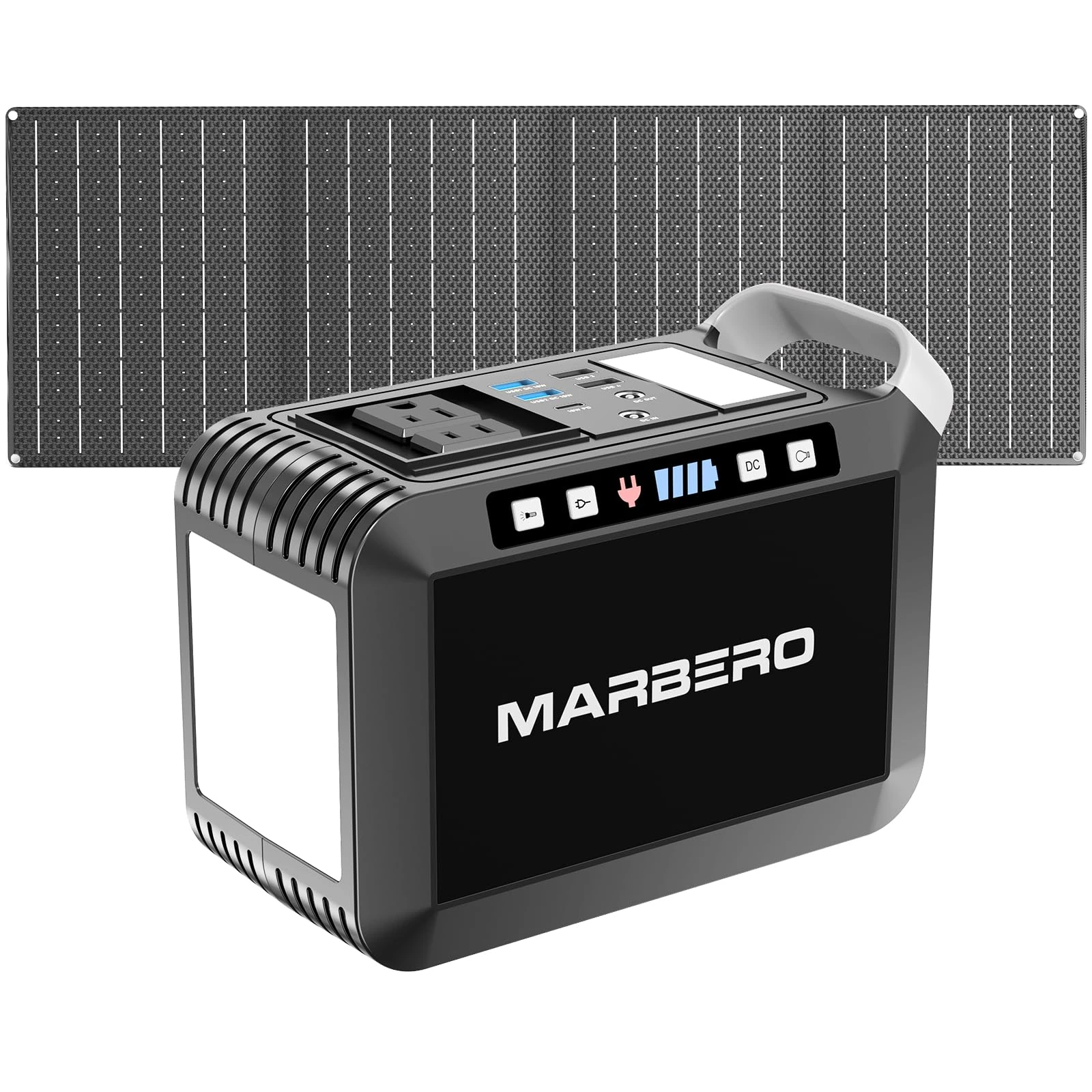 MARBERO Solar Generator 148Wh Portable Power Station with Solar Panel 40W Included Solar Power Bank with AC Outlet 200W Surge for Home Outages, Camping, Outdoor Adventure