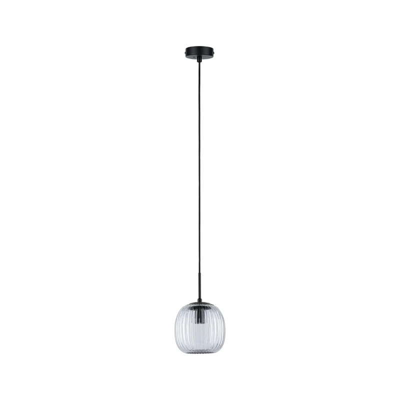 Paulmann 71147 Selection Bathroom Pendant luminaire Ruya IP44 E14 230V max. 20W Glass, Black matt, Bathroom Lighting – lamp not Included