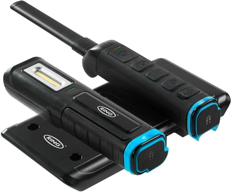RING Wire-Free Pro Inspection Light, Slim LED Rechargeable Inspection Lamp & Wire-Free Charging Dual Pad Bundle - Durable & Reliable