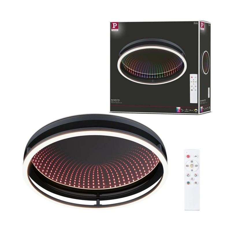 Paulmann 71056 LED Ceiling luminaire Spaceglow One RGB 650lm / 0lm 230V 34.5W Black matt