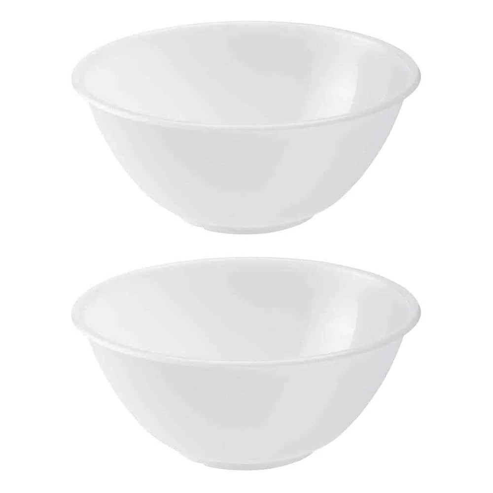 ANGIX Set of 2 Plastic Mixing Bowls 20cm (2000ml) Microwave & Dishwasher Safe, Transparent Nesting Bowl Set for Baking, Prep, Mixing & Serving Salad, Fruit & Vegetables
