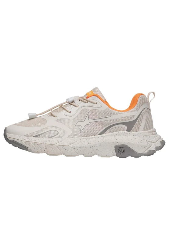 w6yz Leather and Fabric Sneakers, Cream White, 8.5 UK