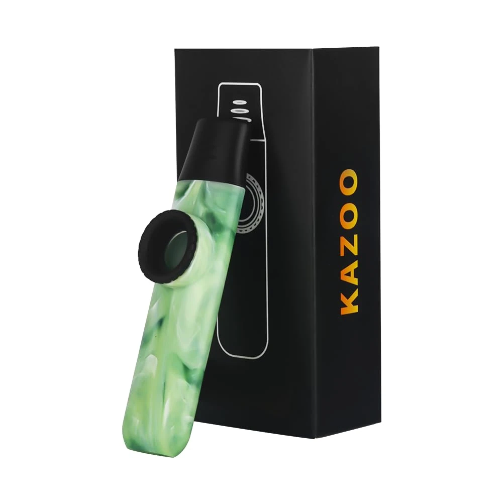 Newest Jade Style Kazoo, Adjustable Tone Professional ABS Resin Kazoo with Five Flute Diaphragms and Sling for Music Enthusiasts (Green)