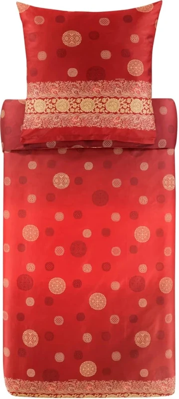 Bassetti Pallavicino 9329918 Bed Linen + 1 Pillowcase 100% Cotton Satin Red R1, Dimensions: 155 x 220 cm + 1 K 80 x 80 cm