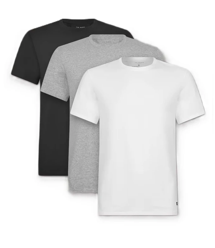 Ted Baker Mens 3-Pack Breathable Cotton Stretch Crew Neck T-Shirt, Size M