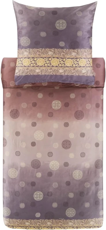 Bassetti Pallavicino 9329917 Bed Linen + 1 Pillowcase 100% Cotton Satin Grey G1, Dimensions: 155 x 220 cm + 1 K 80 x 80 cm