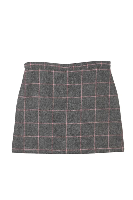 Tweed Skirt Wool Short Checked Country Work Mini Skirt UK Made 7 Colours (UK, Numeric, 12, Regular, Regular, Grey/Pink)