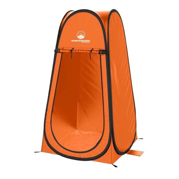 Pop Up Pod - Privacy Shower Tent, Dressing Room, or Portable Toilet Stall with Carry Bag for Camping, Beach, or Tailgate by Wakeman Outdoors (Orange)