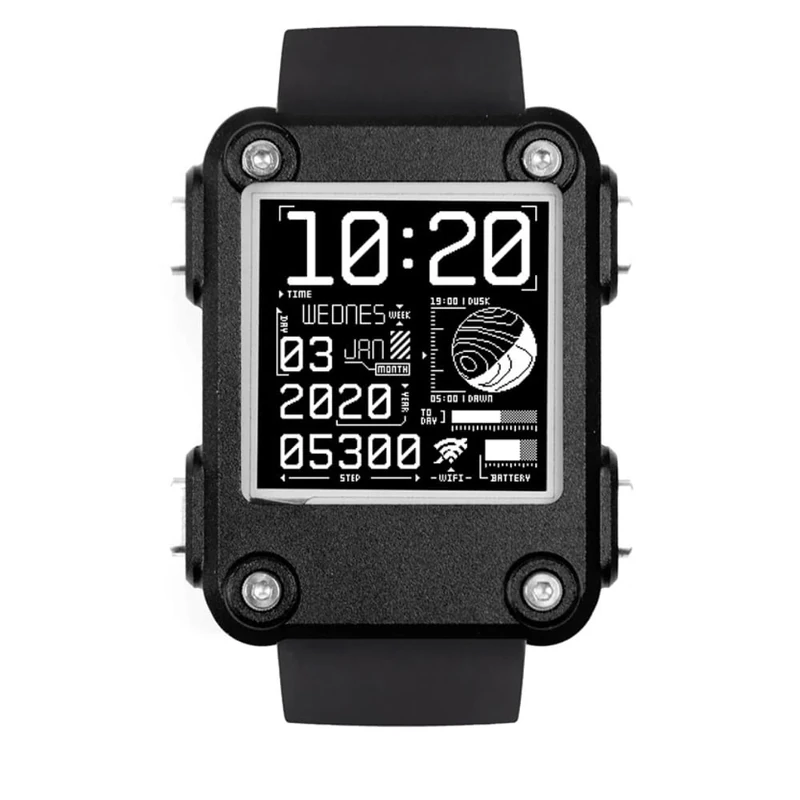 BeisDirect Watchy 2.0 PLUS ESP32 Programmable Smart Watch Open Source Electronic Watch Smart Wearable Bracelet Ink Screen Open Source (Metal Housing)