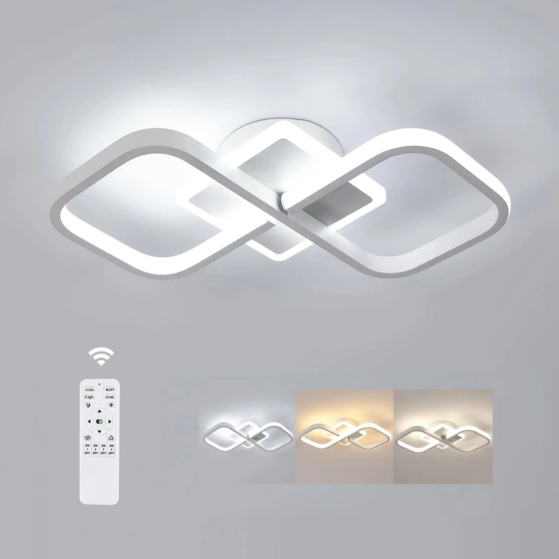 Comely LED Ceiling Light Dimmable Square, 40W 40cm Modern White LED Ceiling Lamp with Remote Control for Bedroom, Living Room, Dimmable 3000K-6500K