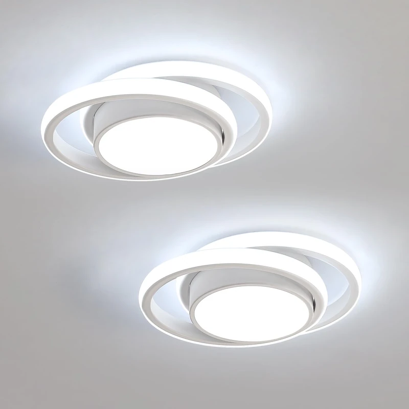 Comely LED Ceiling Lights, Modern LED Ceiling Lights 32W 2350LM, Warm White 3000K, Round Ceiling Lighting for Bedroom Hallway Balcony Corridor (Dia 28cm) (2-PackWhiteCool White Light 6500K, 27cm)