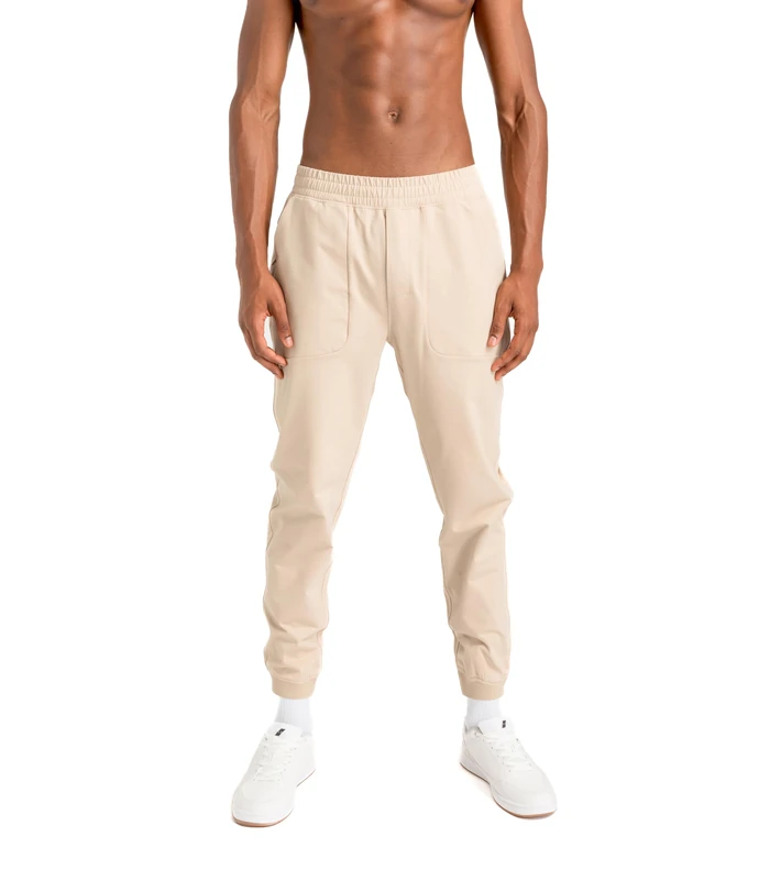 ARUKI Men’s Joggers Basic Track Pants – Relaxed Fit Sweatpants, Sports Trousers, Casual Athletic Training Joggers for Running, Gym, Workouts, and Lounging – Doeskin – Small