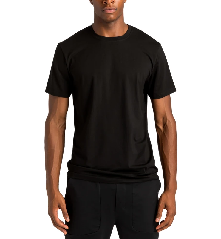 Aruki Men’s Set-in Short Sleeve Crewneck T-Shirt, Basic Essentials Cotton T Shirt for Men, Relaxed Fit Athletic Tshirt for Running, Gym, Workouts, and Lounging - Jet Black - Medium