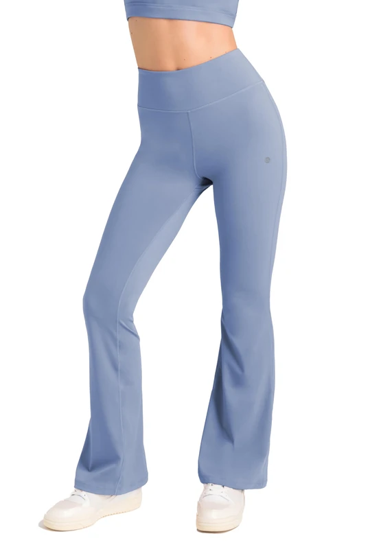 Aruki Women's Flared Leggings with Pockets, High-Waisted Bootcut Trousers, Wide-Leg Tummy Control Stretch for Gym, Running, Pilates and Workouts and Active Training Wear for Women – Serenity – M