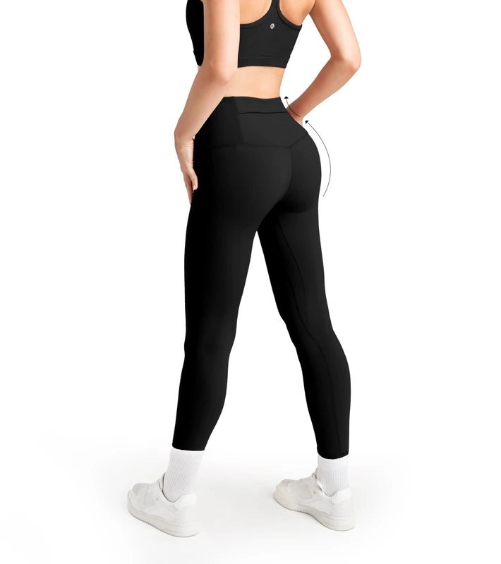 ARUKI High Waisted Soft Leggings for Women – Thick Non-See-Through Yoga Leggings with Tummy Control, Gym Legging for Cycling, Workouts, Yoga – Jet Black – Large