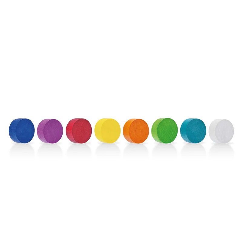 magnetoplan Design Magnets Wood Series Circle, Pack of 8, Premium Magnets Made of Wood in 8 Strong Colours, Round, FSC Certified - Image 1