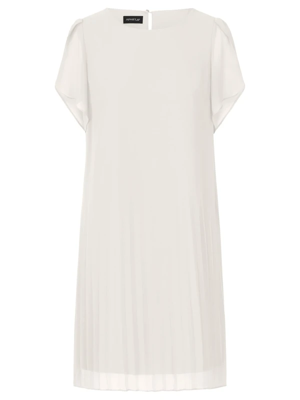 APART Fashion Women's Chiffonkleid Dress, Cream, 20