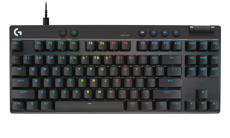 Logitech G PRO X TKL GALVATRON Gaming Keyboard, Ultra-Portable Tenkeyless Design, LIGHTSYNC RGB, PBT keycaps, AZERTY FR - Black