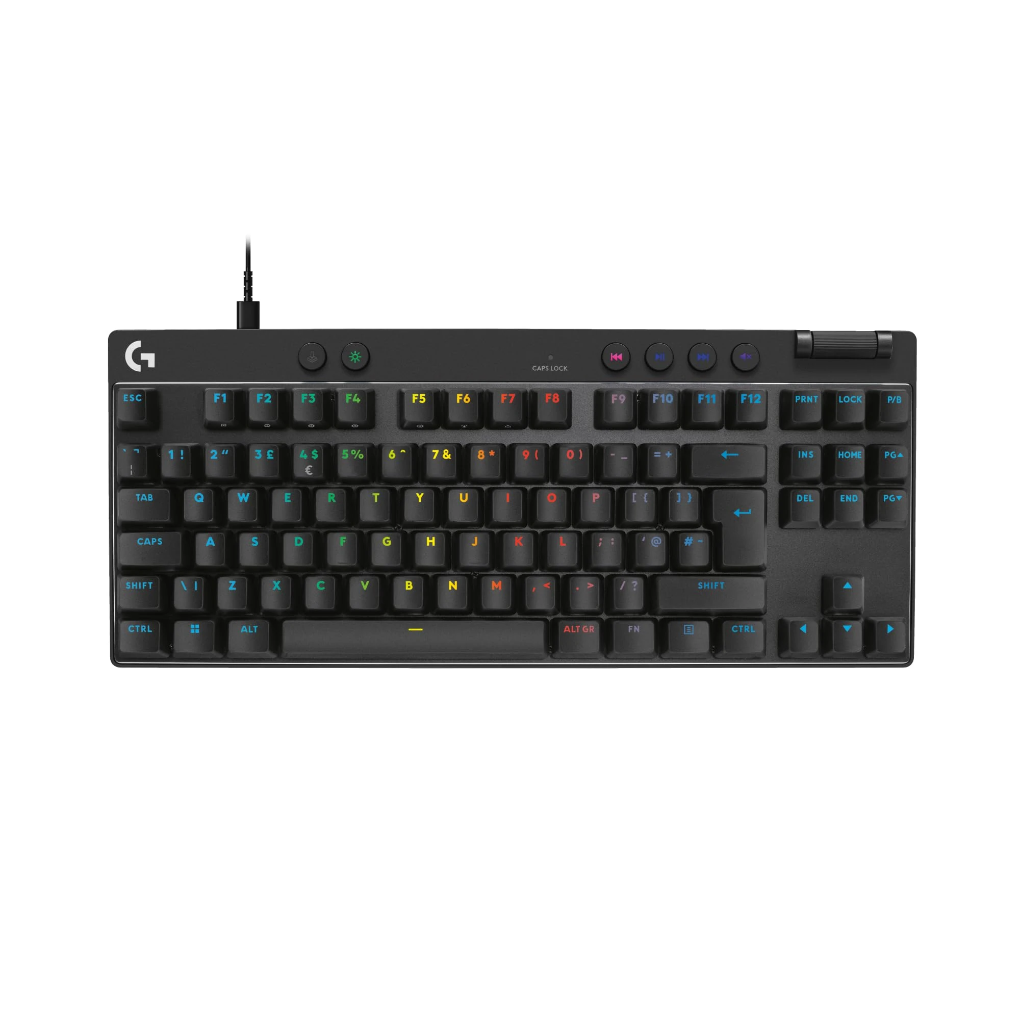 Logitech G PRO X TKL RAPID Tenkeyless Wired Gaming Keyboard With Magnetic Analog Switches, Rapid Trigger Mode, Adjustable Actuation, and Customisable RGB Lighting, QWERTY UK English Layout - Black