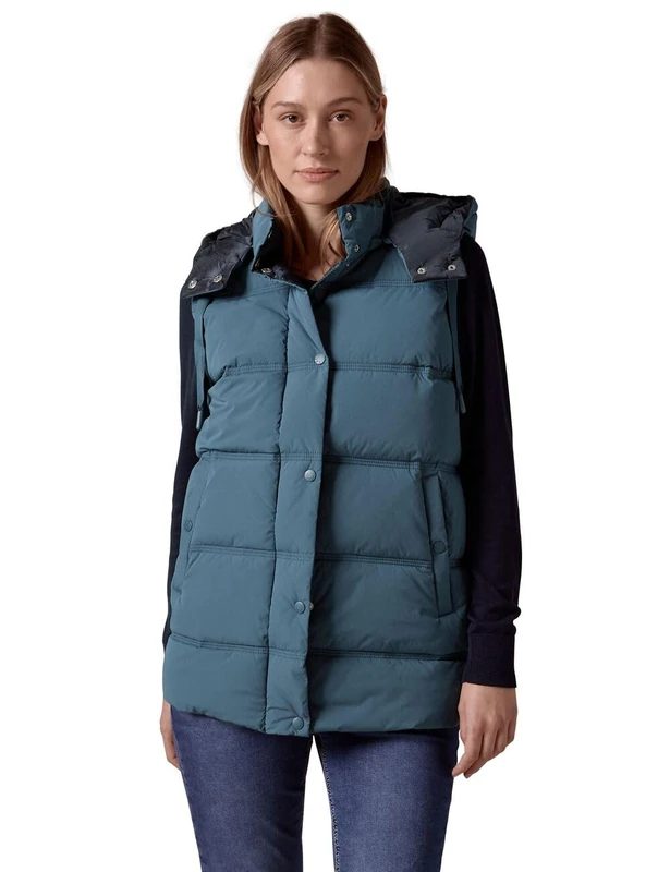 Cecil Women's B220236 Vest with Hood, Dull Teal Blue, L