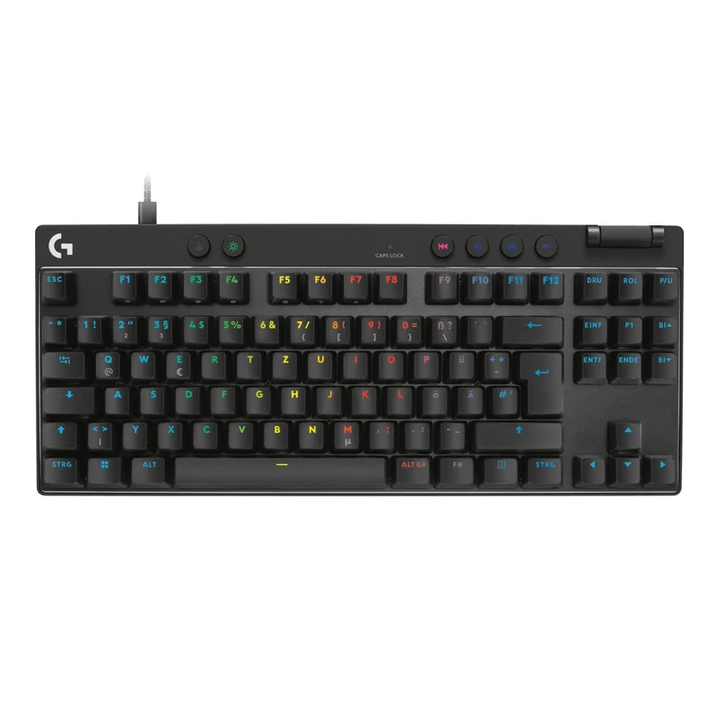 Logitech G PRO X TKL RAPID Tenkeyless Wired Gaming Keyboard, QWERTY US International Layout, Linear - Black