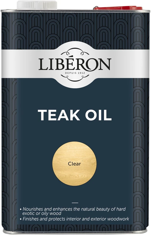 Libéron Teak Oil - Protects & Revives Interior & Outdoor Wood - UV & Weather-Resistant - Ideal for Garden Furniture & Hardwood - Clear - 5 Litres