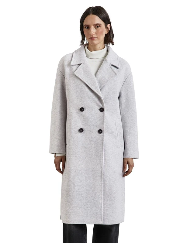 Street One Women's A201960 Oversize Coat, Metallic Grey, 20