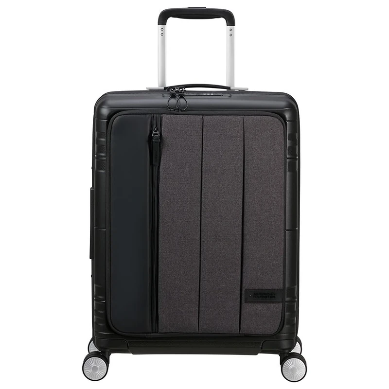 American Tourister Hello Cabin - Spinner S, Expandable Hand Luggage, 55 cm, 39/45 L, Gray (Grey Melange)