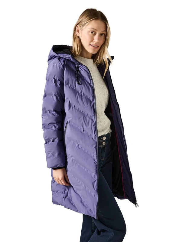 Cecil Women's Coat with Welds, Stormy Violet, XXL