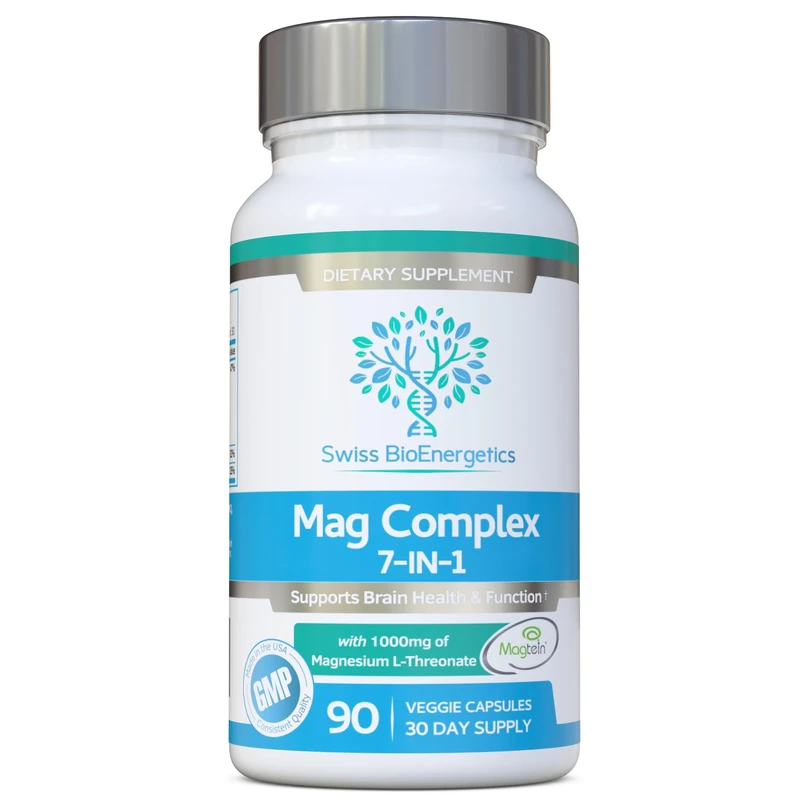 Magnesium L-Threonate Complex 7-in-1 with 1000mg of Magtein Plus Magnesium as Bisglycinate, Taurate, Citrate, Gluconate, Malate & Lactate - Supports Sleep - Vegan, UK Made and No Artificial Nasties