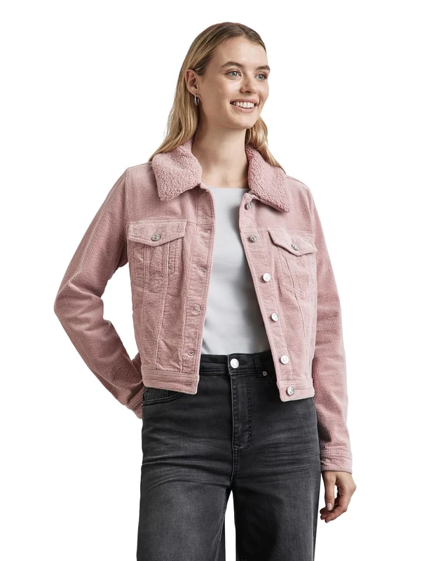 STREET ONE Women's A212327 Corduroy Jacket with Teddy Collar, Dusty Petal Rose, 16