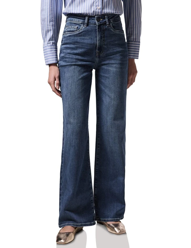 Street One Studio Women's F378328 Loose fit Jeans, Dark Blue Tinted Wash, 29W x 30L