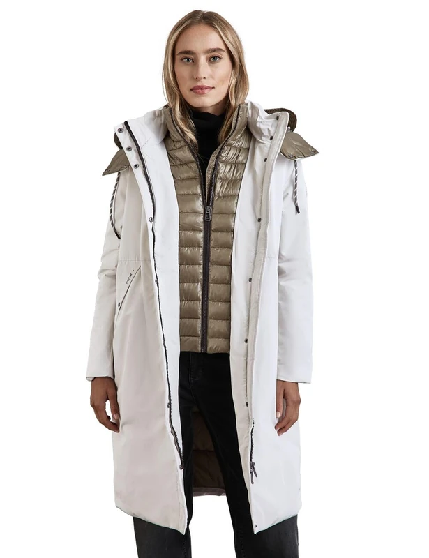 Street One Women's A201974 Jacket with Removable Hood, Frosty Grey, 16