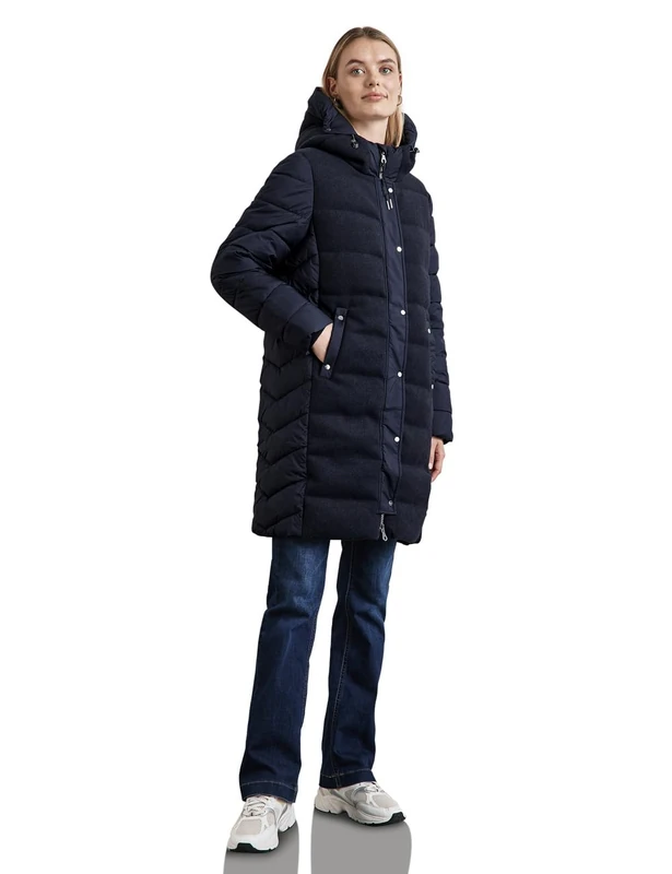 STREET ONE Women's Lined Quilted Coat, Gravity Blue, 20