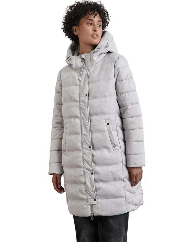 Street One Women's A201976 Lined Quilted Coat, Metallic Grey, 20